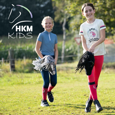 HKM Kids Hobby Horse, Apfelschimmel, Grau, mit Halfter und Führstrick in Blau, Steckenpferd für Kinder, Pferde Spielzeug