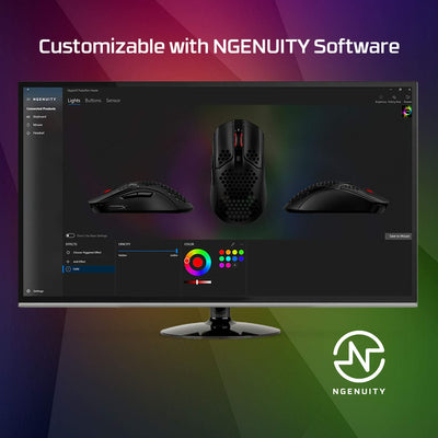 HyperX Pulsefire Haste Gaming-Maus – Ultraleicht, 59g, Wabenschale, Hex-Design, HyperFlex-Kabel, bis zu 16.000 DPI, 6 programmierbare Tasten