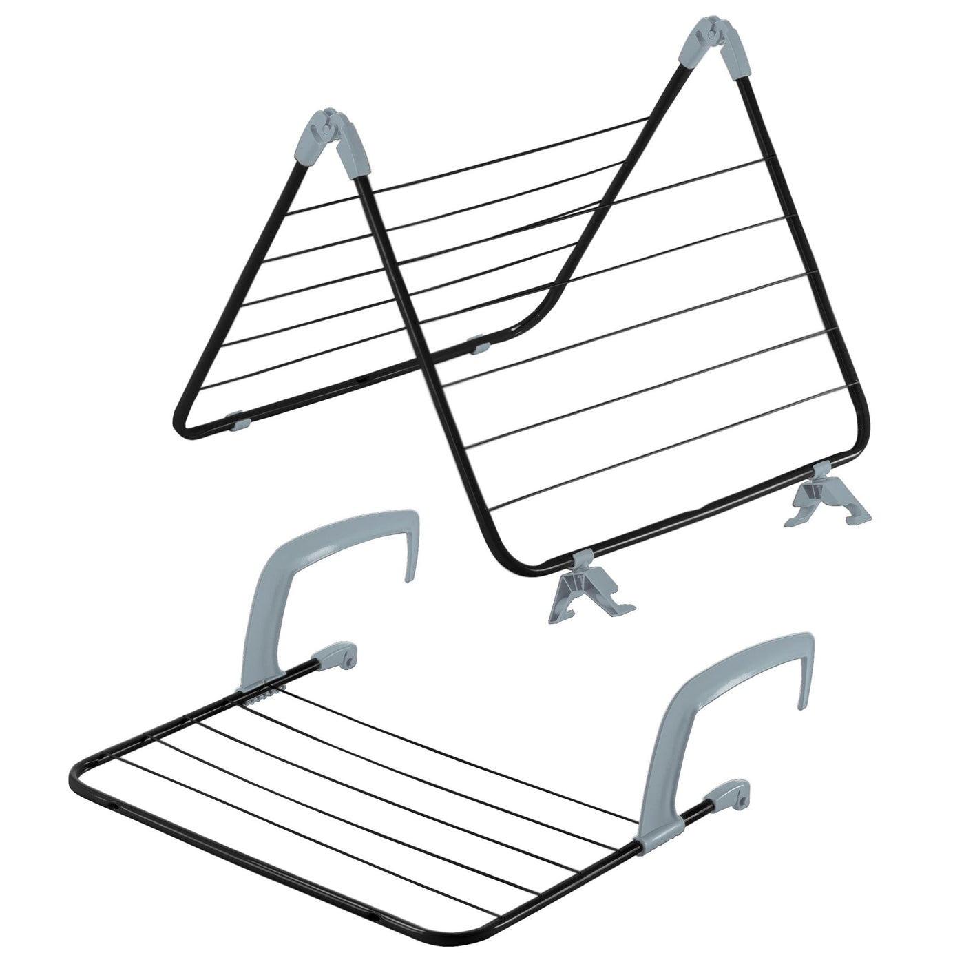 KADAX Wäscheständer 3in1, Standtrockner mit Rädern, Wäschetrockner für Heizung und Badewanne, Flügelwäschetrockner mit 18m Trockenfläche (Schwarz)