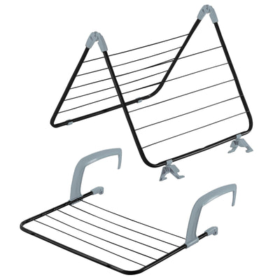 KADAX Wäscheständer 3in1, Standtrockner mit Rädern, Wäschetrockner für Heizung und Badewanne, Flügelwäschetrockner mit 18m Trockenfläche (Schwarz)