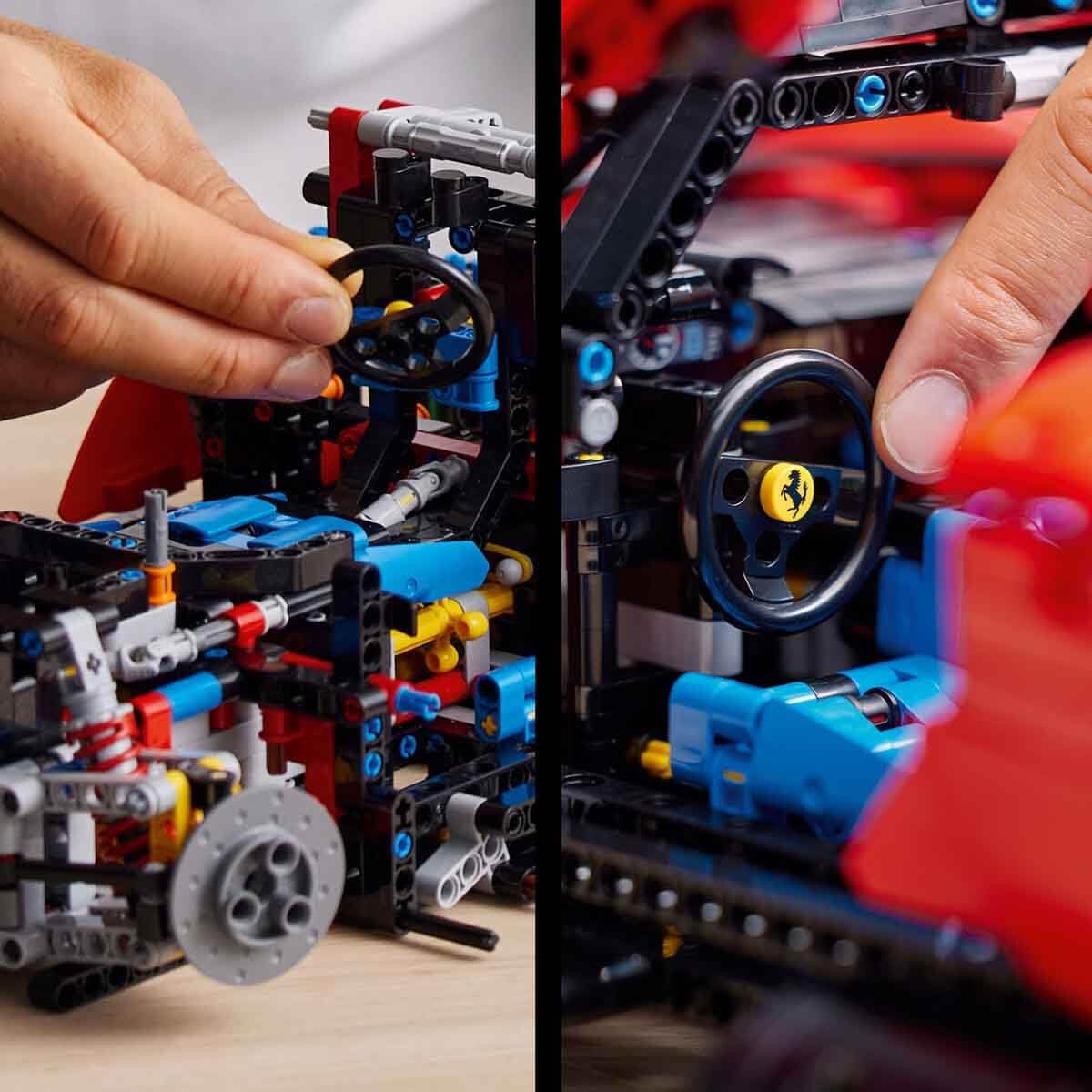 LEGO Technic Ferrari Daytona SP3 Modellauto-Bausatz im Maßstab 1:8, roter Super-Sportwagen, erweitertes Auto-Modell Sammlerstück, Ultimate Car Concept 42143