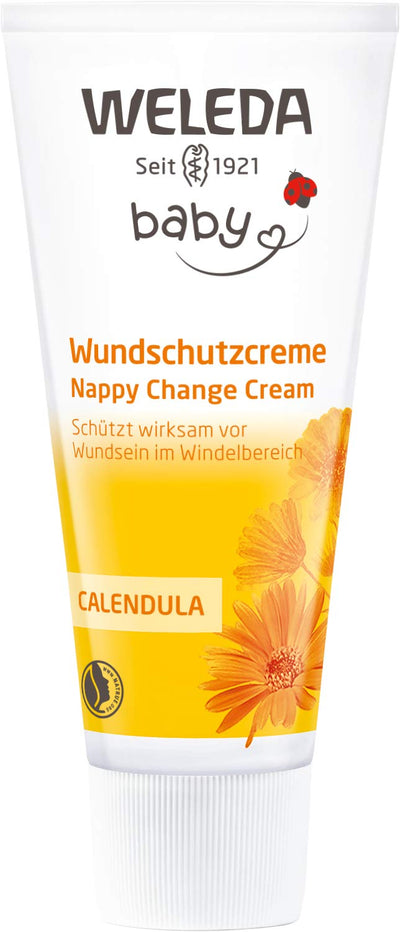 WELEDA Bio Baby Calendula Wundschutzcreme 75ml - Naturkosmetik Wundsalbe / Babycreme für den Schutz empfindlicher Baby Haut im Windelbereich. Hilft bei Rötungen, gereizter Haut und Wundsein