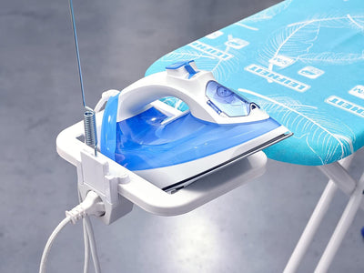 Leifheit Bügelbrett Air Board M Solid Plus ist höhenverstellbar, Bügeltisch für Dampfbügeleisen, Dampfbügeltisch mit Zwei-Seiten-Bügeleffekt