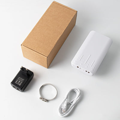 Outdoor WLAN Verstärker Wetterfester, IP65 Regenfest und Staubdicht WiFi Repeatermit AP Modus, 2.4Ghz 300 Mbit/s WiFi Expander,Eingebaute versteckte Antenne, Arbeitstemperatur -40℃—70℃，weiß