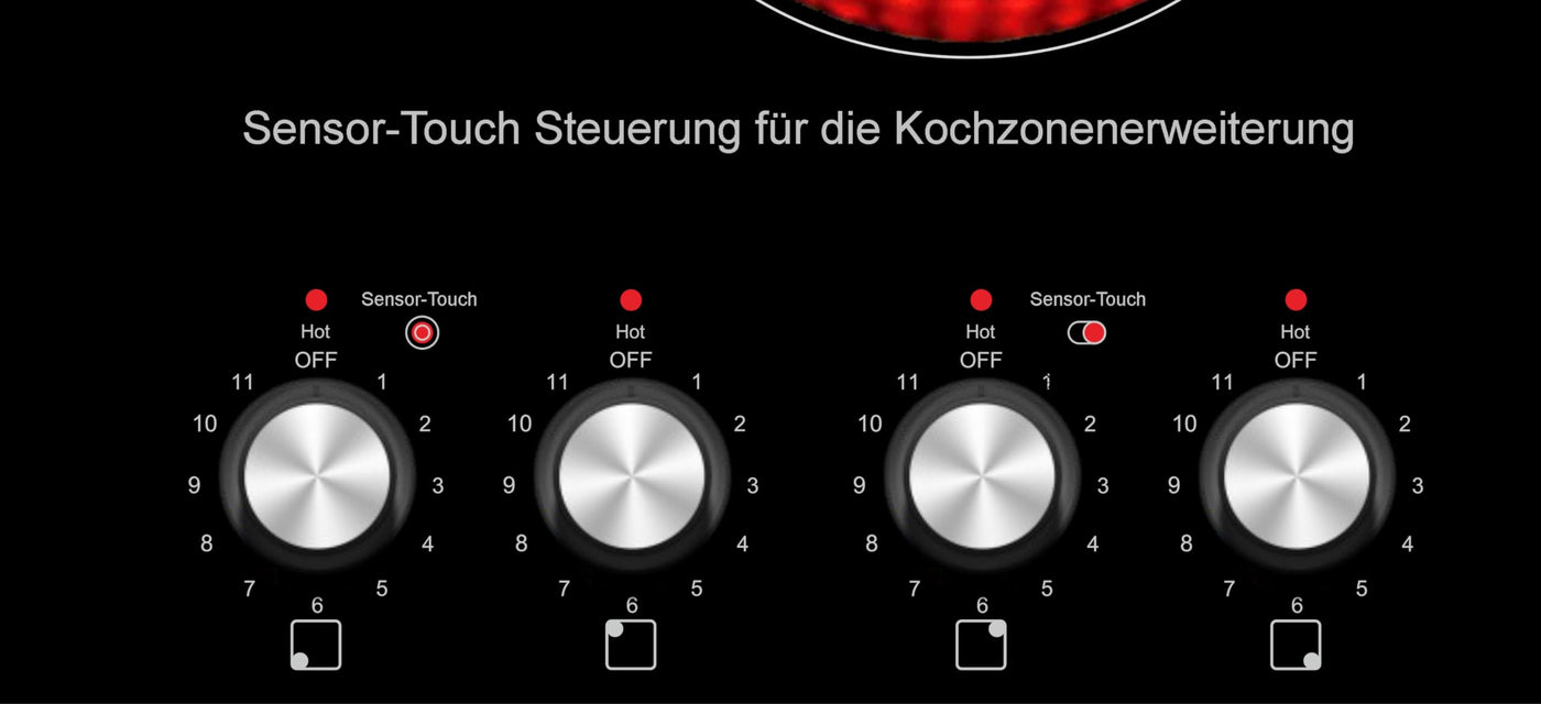 K&H 4 Zonen Glaskeramikkochfeld 59cm Knebel Steuerung Elektro Autark Eingebaut CK-7206K