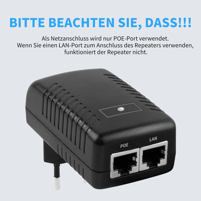 Outdoor WLAN Verstärker Wetterfester, IP65 Regenfest und Staubdicht WiFi Repeatermit AP Modus, 2.4Ghz 300 Mbit/s WiFi Expander,Eingebaute versteckte Antenne, Arbeitstemperatur -40℃—70℃，weiß