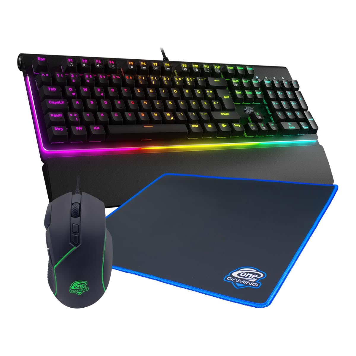 ONE GAMING Advanced Bundle| Gaming Maus | mechanische Gaming Tastatur | Mauspad
