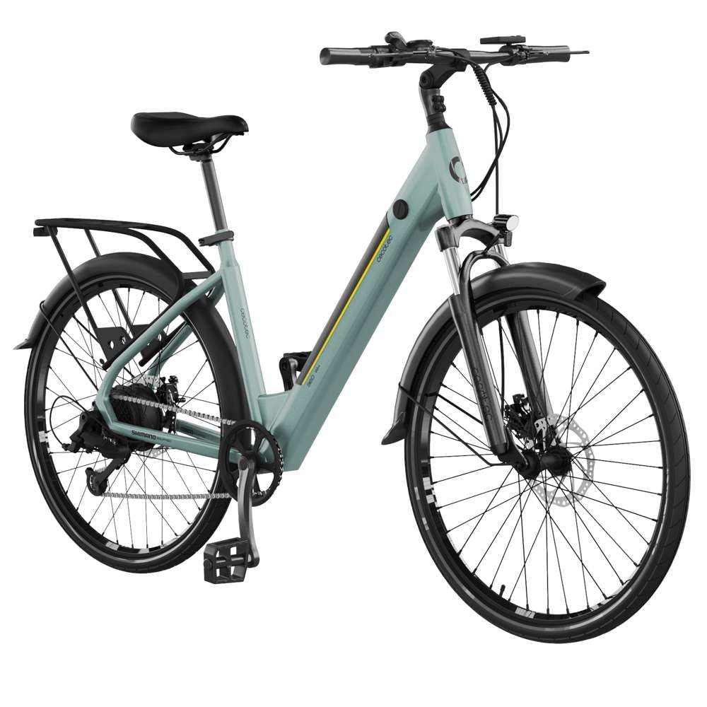 Cecotec Elektro-Stadtfahrrad Urban, 250W, 28-Zoll-Räder, 90 km Reichweite, 460 Wh Batterie, Vorderradfederung, 7-Gang-Shimano-Schaltung und Doppel-Hydraulikbremsscheiben