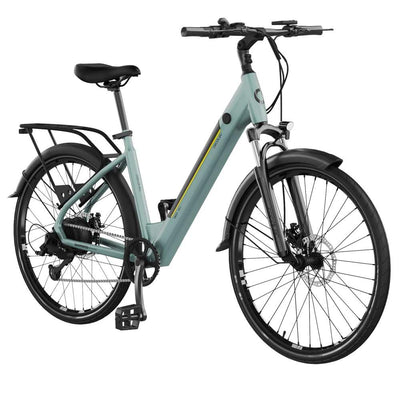 Cecotec Elektro-Stadtfahrrad Urban, 250W, 28-Zoll-Räder, 90 km Reichweite, 460 Wh Batterie, Vorderradfederung, 7-Gang-Shimano-Schaltung und Doppel-Hydraulikbremsscheiben
