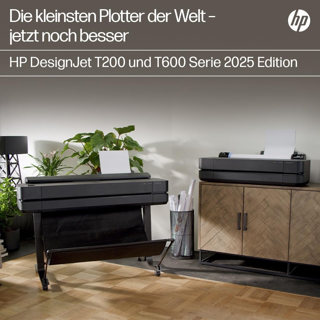 HP DesignJet T630 36 Zoll (91 cm 5HB11D), Großformatdrucker, Plotter, Standard A4-A0, 76 A1-Drucke/Stunde, Wi-Fi, Ethernet, USB, 2400x1200 dpi, Recyceltes Metall, 1 Jahr Garantie, HP Click, Schwarz