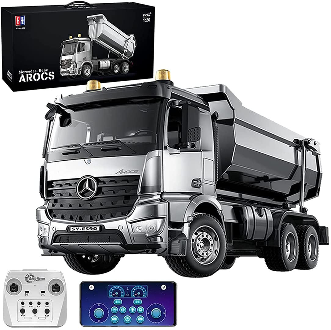 s-idee® E590-003 Mercedes Arocs Rc Dump Truck Metall Kipper 1:20 LKW 10 Kanal Kipplader Double E CADA E-590