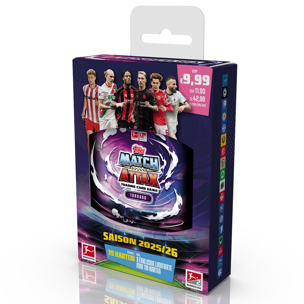 Bundle mit Topps Match Attax Bundesliga 2025/26 - Alle 3 verschiedenen Mini Tin Boxen + Exklusive Collect-it Hüllen