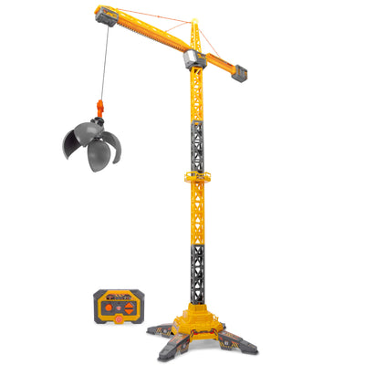 Dickie Toys - RC Titan Crane (150 cm) - Ferngesteuerter Spielzeug-Kran mit 360°-Drehung und interaktivem Zubehör, Spielkran mit Fernbedienung und Licht für Kinder ab 3 Jahre, inkl. Batterien