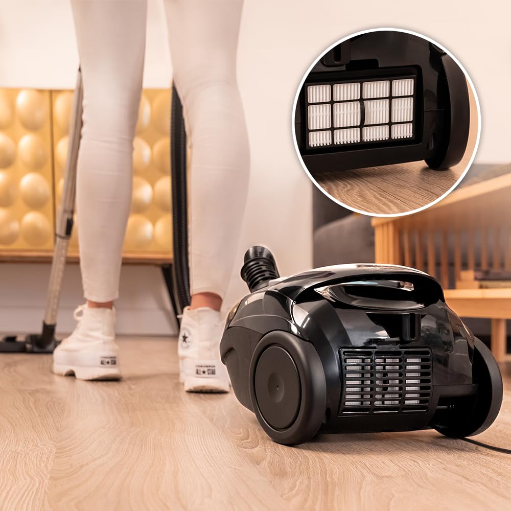 Cecotec Staubsauger mit 2-Liter-Beutel Conga Powerbag 2000. 800 W, Hocheffiziente Filtration, Metall-Teleskoprohr, Inklusive Zubehör für Möbel und Ecken