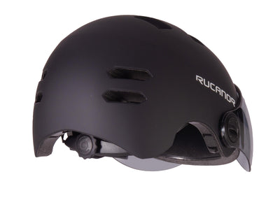 Rucanor Sprint Fahrradhelm (EN 1078 + NTA 8776) - Verstellbar mit Skala - Leichtgewicht - Größe L 58-61 cm - Schwarz - Fahrradhelm - Speed Pedelec - Scooter
