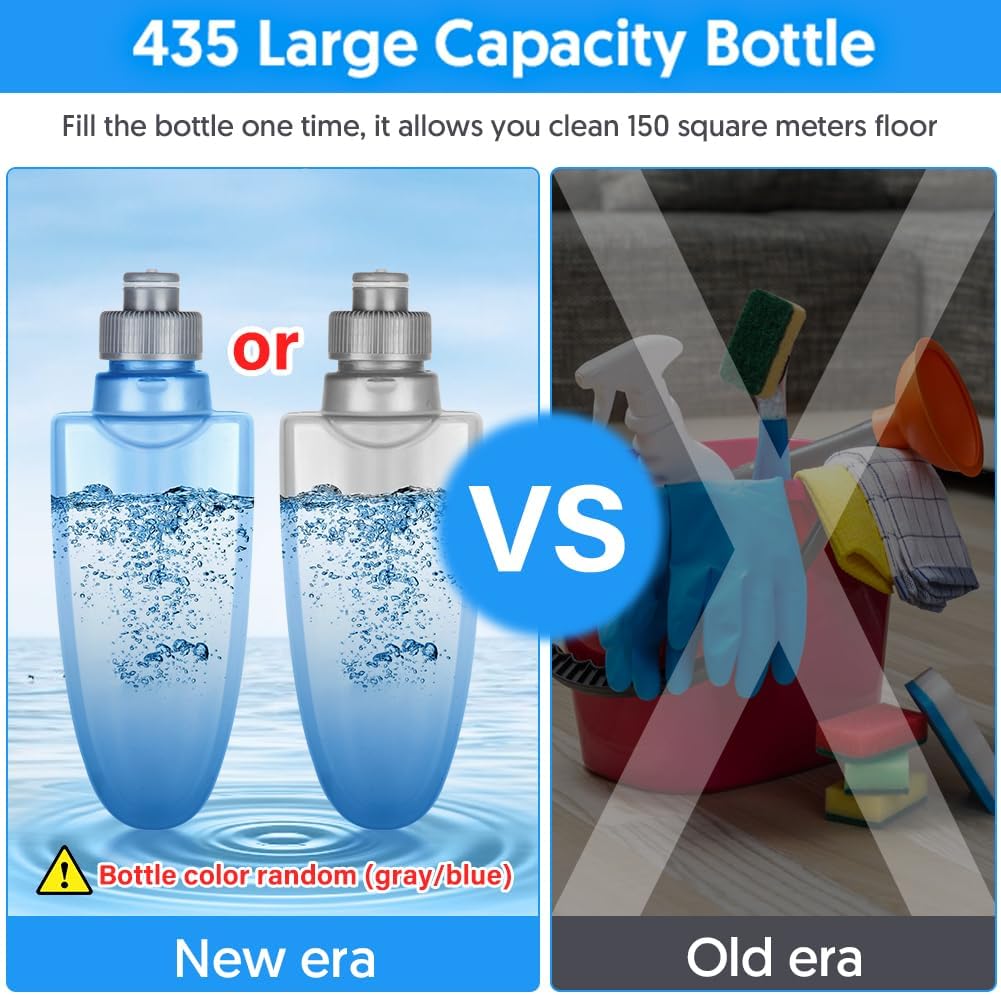 Bodenwischer mit Sprühfunktion, TINA&TONY Wischmopp mit Sprühfunktion mit 435ml Wassertank, Sprühwischer Bodenwischer mit 3 Waschbaren Mikrofaser Pads, Blau Wischer Boden Spray Mop für Laminat