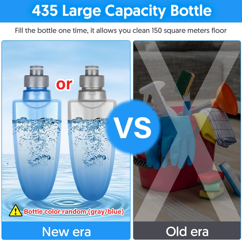 Bodenwischer mit Sprühfunktion, TINA&TONY Wischmopp mit Sprühfunktion mit 435ml Wassertank, Sprühwischer Bodenwischer mit 3 Waschbaren Mikrofaser Pads, Blau Wischer Boden Spray Mop für Laminat