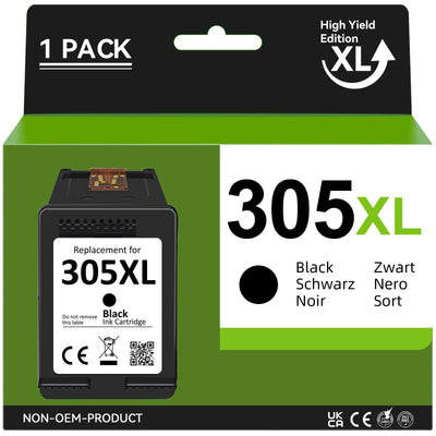 Inkwood 305XL Patronen Remanufactured für HP 305 Druckerpatronen, HP 305 Schwarz für HP DeskJet 2700 2710 2720 2724 DeskJet Plus 4100 4130 4120 4200 Envy 6000 6020 6032 6010 Envy Pro 6430 6420