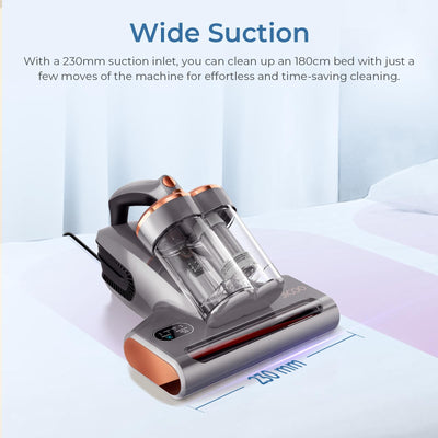 JIGOO S300 Pro Milbensauger mit Staubmilben-Sensor und Intelligente LED-Anzeige, 500W Milbenstaubsauger mit UV-Licht, Für Allergiker, entfernt 99,9% der Allergene, für Matratzen, Betten, Sofas