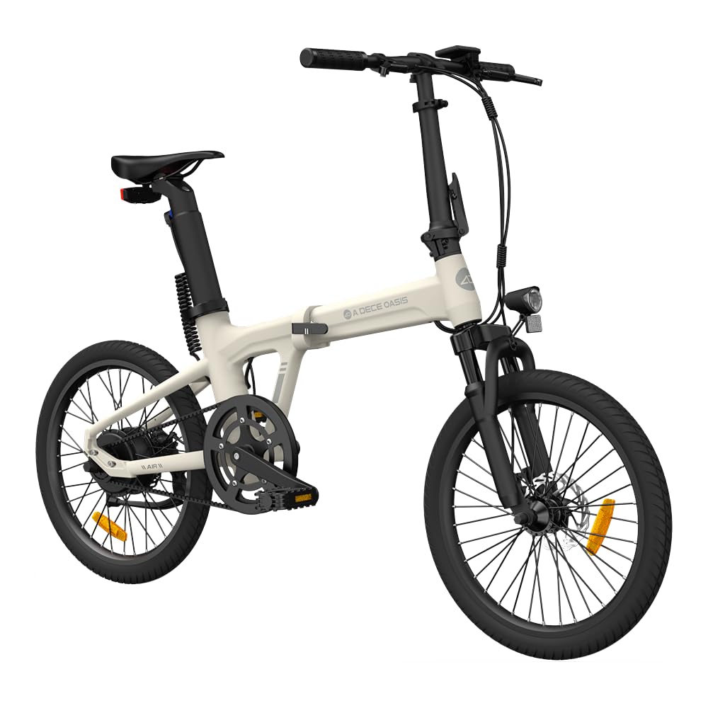 Air 20S ebike ultraleichtes Aluminiumgehäuse, Riemenantrieb, ADO Smart APP,DREI Geschwindigkeitsmodi Machen das Pendeln in der Stadt komfortabler und bequemer(Stoßdämpfende Version)-weiss
