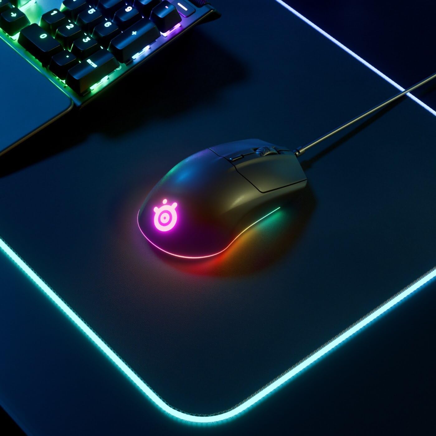 SteelSeries Rival 3 Gaming-Maus - optischer TrueMove Core-Sensor mit 8500 CPI - 6 programmierbare Tasten - USB - geteilte Triggertasten - Schwarz