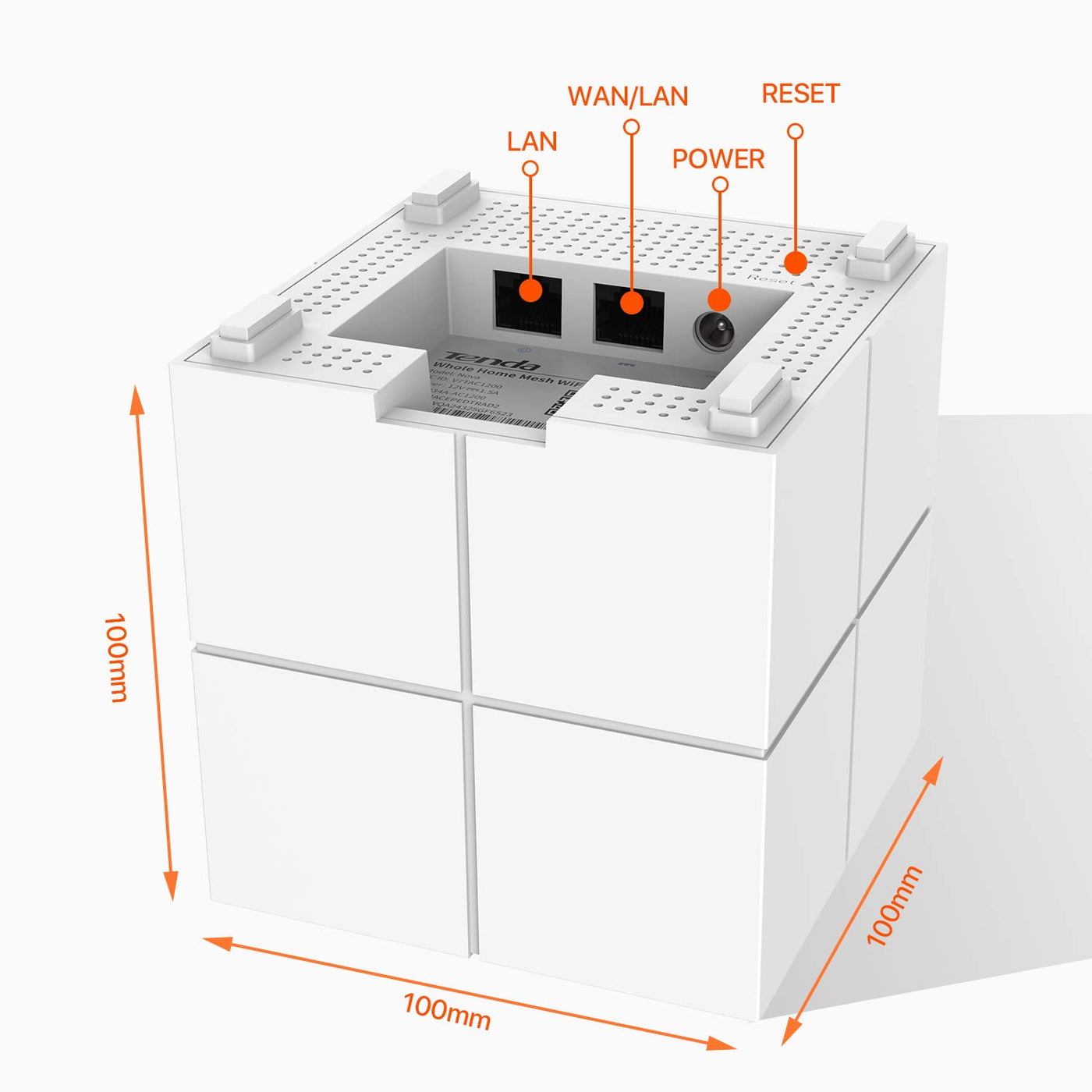 Tenda Nova MW6 Mesh WLAN System - AC1200 Dual Band WLAN Mesh System-empfohlen für Häuser mit 3-5 Schlafzimmern-6X Gigabit Port - Ersetzt WLAN Router & Repeater-Kompatibel mit Alexa-3Pack