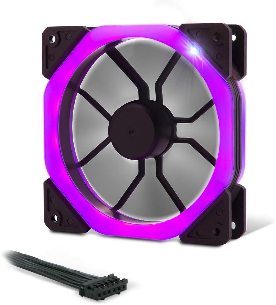 EMPIRE GAMING Warmachine - Gamer-PC-Gehäuse – Mittelgroßer Gehäuseturm ATX - 4 geräuschlose Lüfter - LED-RGB-Dual-Ring: Rückbeleuchtung mit 11 Modi - Front und Seite aus vorgespanntem Glas