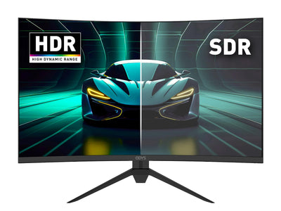 ODYS XP32 PRO-X - Curved Gaming Monitor 32 Zoll (80 cm), 180 Hz, WQHD (2.560x1.440 px), 2,4 ms (GtG) Reaktionszeit, HDR, 1500R, FreeSync/G-Sync kompatibel, Eye Care, HDMI, Display Port, 3,5mm Audio