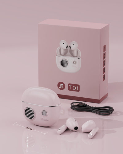 KOOGMOON Bluetooth 5.3 Kopfhörer: In Ear Kopfhörer Kabellos - 3D Stereo HiFi Wireless Earbud - Bluetooth Ohrhörer mit Anrufgeräuschunterdrückung - Schnurlose Kopfhörer Sport USB-C Schnellladung Rosa