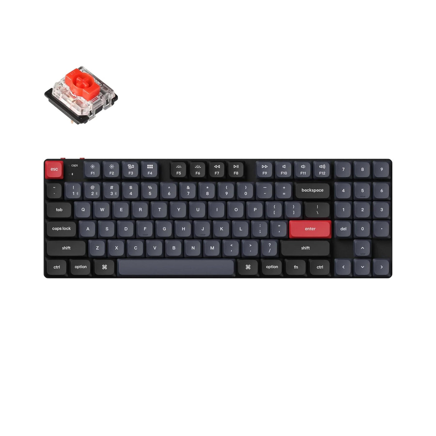 Keychron K13 Pro QMK/VIA Ultradünne benutzerdefinierte kabellose mechanische Tastatur Hot-Swap-RGB-Hintergrundbeleuchtung Roter Schalter Gateron