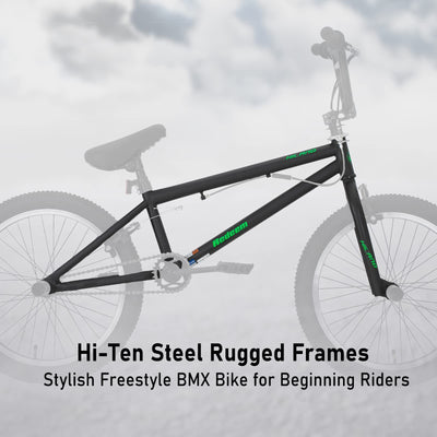 Hiland 20 Zoll BMX, 360° Rotor-System, Freestyle, 4 Stahl Pegs, Kettenschutz, Freilauf Schwarz kinderfahrrad
