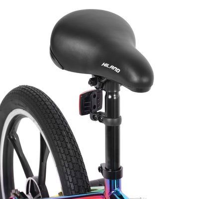 Hiland 20 Zoll 5 Speichen Kinder BMX Fahrrad für Jungen Mädchen ab 7 8 9 10 Jahre alt, 360 Grad Rotor Freestyle, 4 Pegs Single Speed Kinder BMX Fahrrad Regenbogen