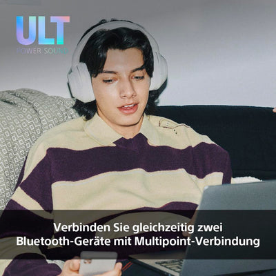 Sony ULT WEAR | Kabellose Bluetooth Kopfhörer mit Noise Cancelling | mit Mikrofon, 30 h Akku, Bass Boost Funktion | Geeignet für Sport, Musikgenuss, Reisen & Arbeit, Schwarz
