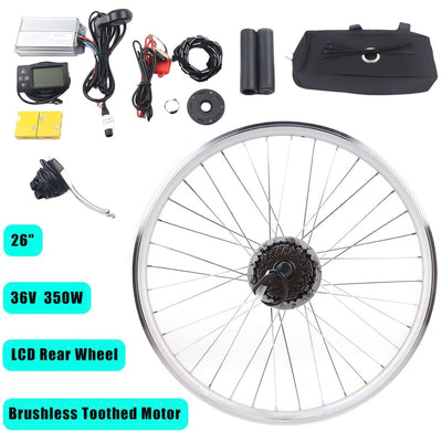 Froulaland 26 Zoll 36V 350W Elektrofahrrad Hinterrad Umbausatz E-Bike Conversion LCD Kit Ausgestattet Mit Einem Leistungsstarken Controller, Um Eine Große Stromversorgung Sicherzustellen.