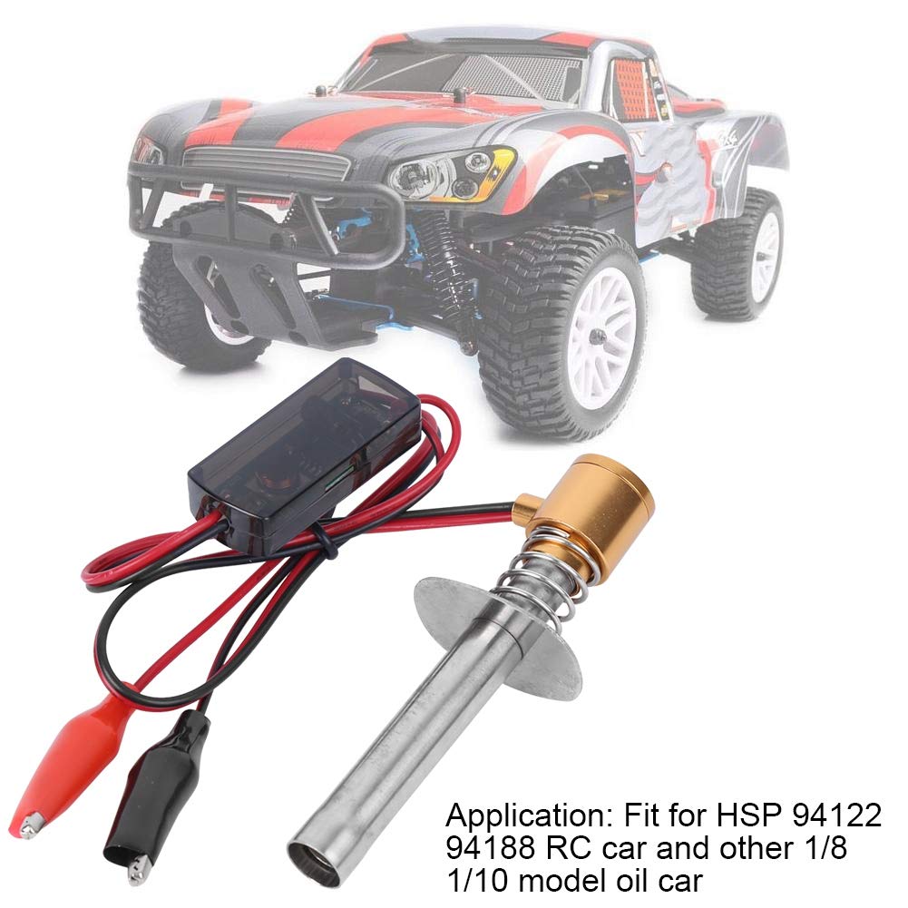 Elek. Glühkerzen Starter Set, für HSP 94122/94188 RC Auto, Metall RC Modell Benzin Auto Automatische Zündung Anlasser, Gold