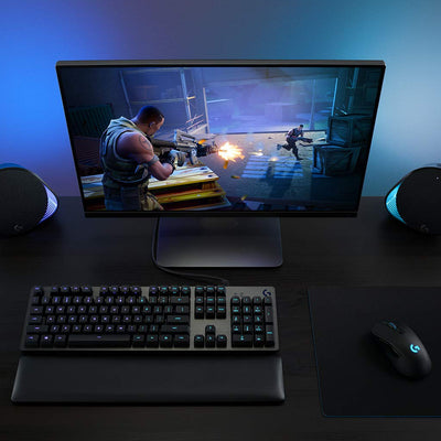 Logitech G513 mechanische Gaming-Tastatur, GX Brown Taktile Switches, RGB-Beleuchtung, USB-Durchschleife, Handballenauflage mit Memory Foam, Aluminium-Gehäuse, Deutsches QWERTZ-Layout - Carbon/Schwarz