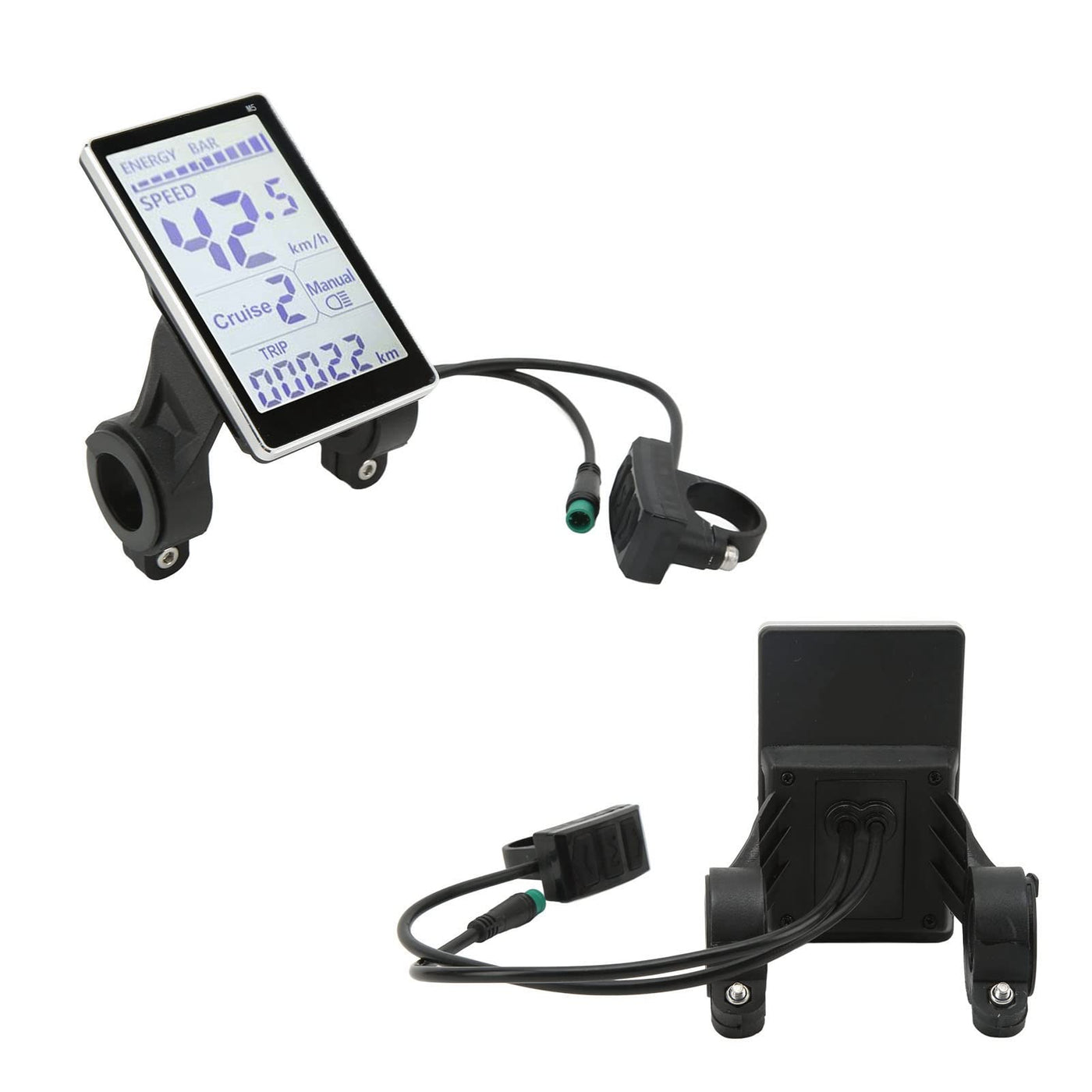 Fockety Elektrofahrrad LCD Messgerät, 5 Pin 24V 36V 48V 60V Wasserdichtes Universal Elektrofahrrad Display Messgerät Bedienfeld, Langlebiger Elektrofahrrad Umrüstsatz für