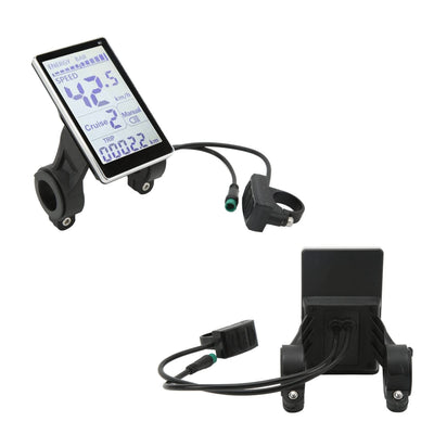 Fockety Elektrofahrrad LCD Messgerät, 5 Pin 24V 36V 48V 60V Wasserdichtes Universal Elektrofahrrad Display Messgerät Bedienfeld, Langlebiger Elektrofahrrad Umrüstsatz für