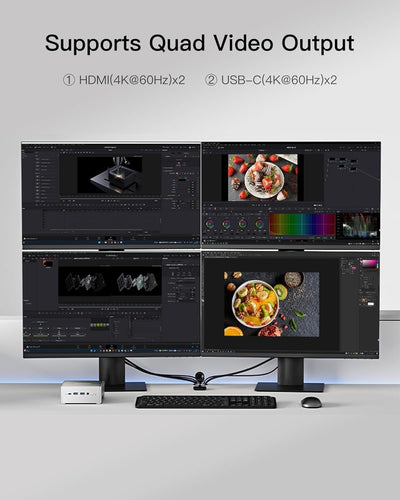 MINISFORUM Mini PC NAB9 - Intel Core i9-12900HK Prozessor bis zu 5,0 GHz, 32 GB RAM, 512 GB SSD, Dual 2.5G LAN, Wi-Fi 6, Bluetooth 5.2, Ultra-Compact Desktop PC