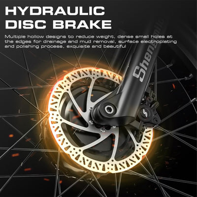 Shengmilo E Bike Elektrofahrrad Herren Damen 26'' E-Mountainbike E-Bike 48V17.5Ah Akku 7 Gang Schaltwerk Elektrisches Fahrrad mit Bafang motor Fat Tire hydraulische Scheibenbremsen Hinter Gepäckträger