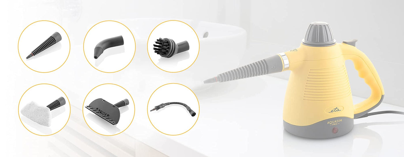 ETA Dampfreiniger Aquasim Pro - 900W, 3,5 Bar, bis-zu 10 Minuten von Dampf I Dampfente I Handdampfreiniger
