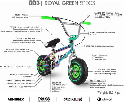 Wildcat Royal Green Mini BMX 10 Zoll (mit Bremsen), grün