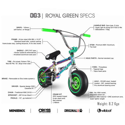 Wildcat Royal Green Mini BMX 10 Zoll (mit Bremsen), grün