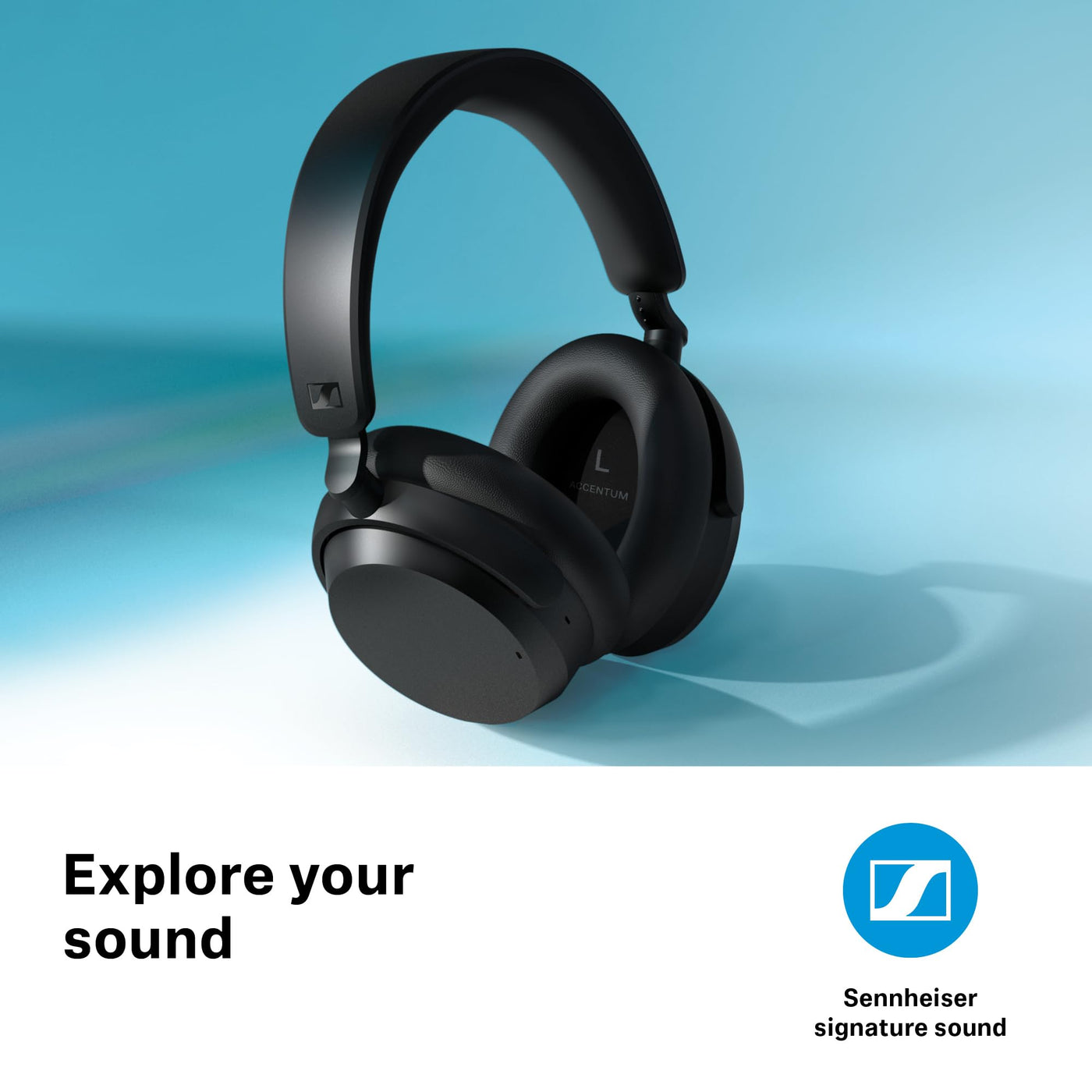 Sennheiser ACCENTUM kabelloser Bluetooth-Kopfhörer – 50 Stunden Akkulaufzeit, hochwertige Klangqualität, hybride ANC-Technologie ganzen Tag, Schwarz