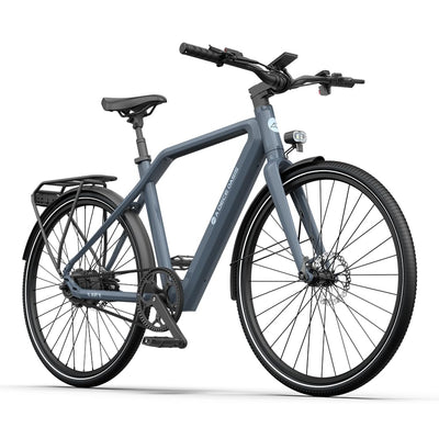 A Dece Oasis ADO e Bike Air30, 28 Zoll 700C, E-Bike Elektrofahrrad,370,00 Wh Akku, ebike Damen/Herren,1 Gang,Momenten-Sensor, Riemenantrieb,ADO Smart APP,3,5-Zoll-IPS-Display (Grau)