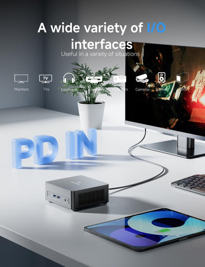 MINIS FORUM Mini PC UM690 Slim,AMD Ryzen 9 6900HX CPU 8C/16T bis zu 4,9 GHz, 32 GB DDR5/1TB SSD, AMD Radeon 680M Grafik, HDMI/USB 4/DP, WiFi, BT, RJ45 2.5G