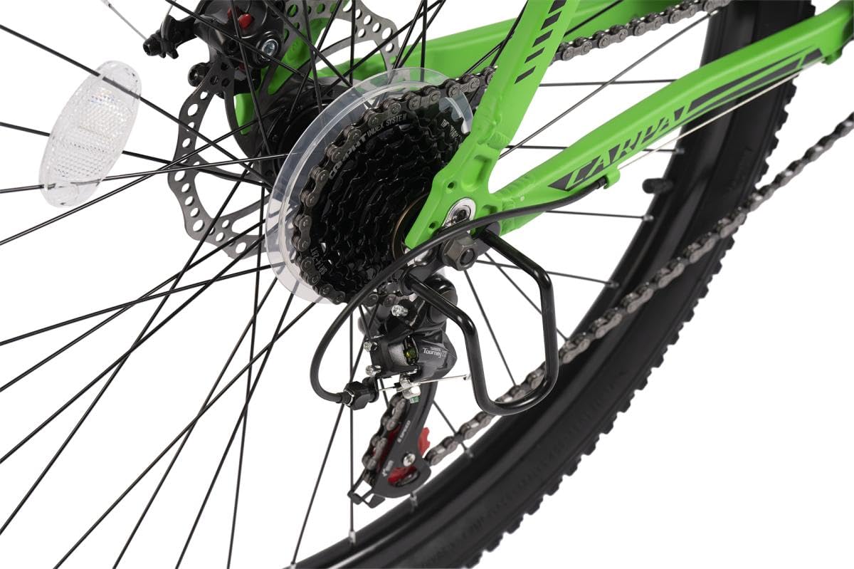 Mountainbike 26 Zoll Hardtail Aluminiumrahmen, 21-Gang Shimano Schaltung, Federgabel, integrierte Kabelführung, 85 % vormontiert, MTB Fahrrad für Damen & Herren, Outdoor Trail Bike (Grün)