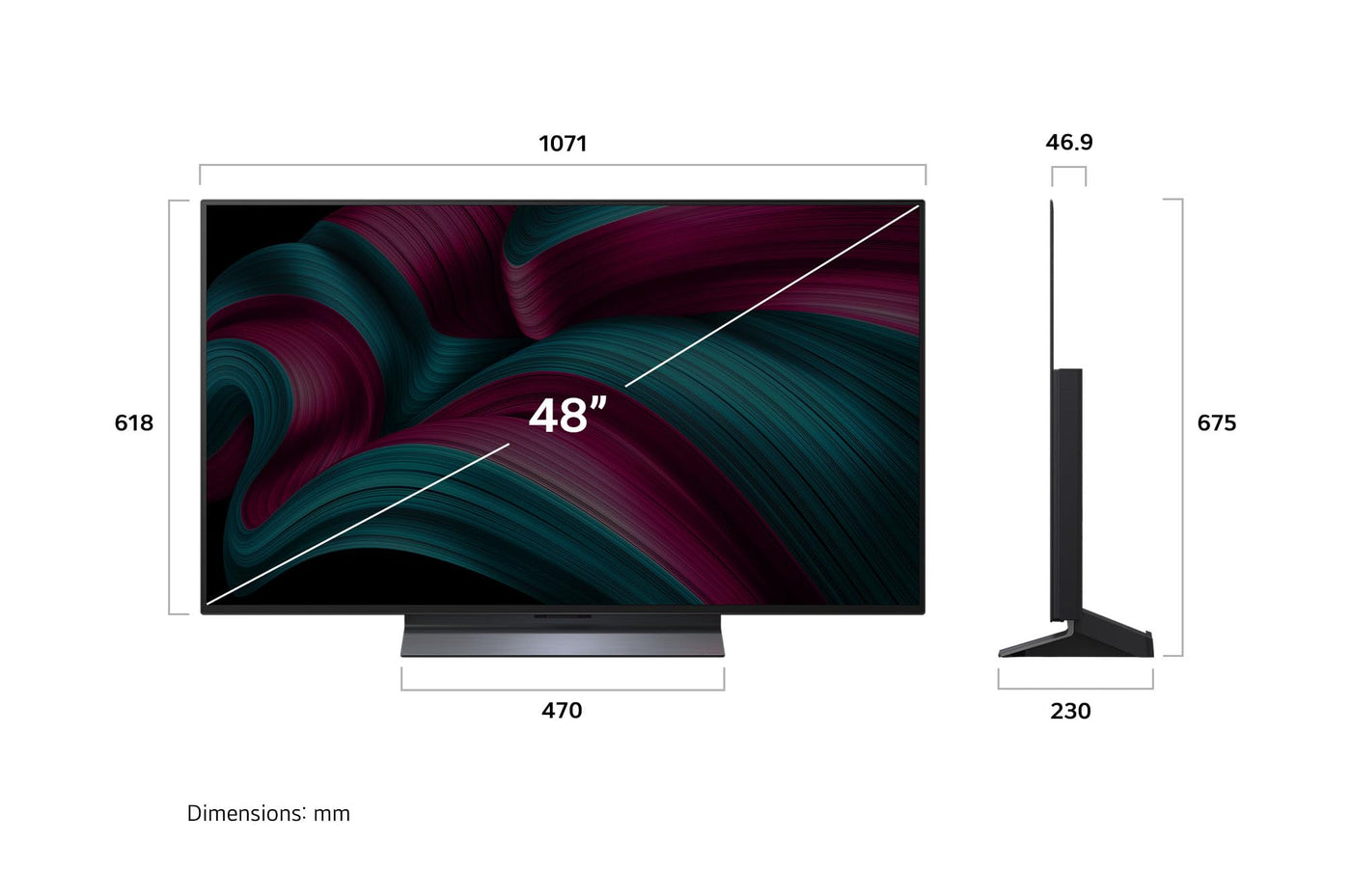 LG OLED48C5ELB TV 48 Zoll (121 cm) 4K OLED evo AI TV (α9 Gen8 4K AI Prozessor, webOS 25, 120Hz (VRR bis zu 144Hz)) [Modelljahr 2025]