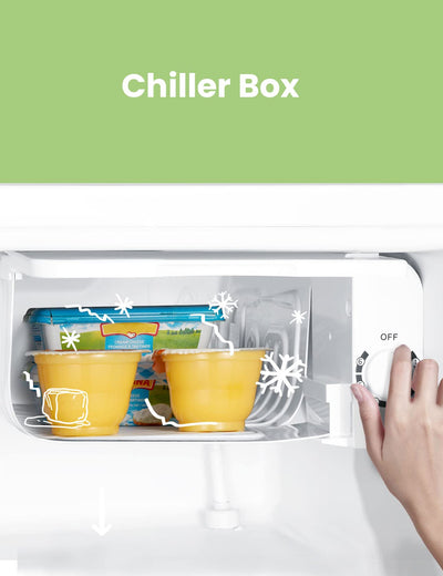 Comfee RCD50WH2(E) Mini Kühlschrank / 43L Kühlbox mit Eisfach/Kühlschrank Klein für Zimmer & Büro/Schnelle Kühlung in der Chiller Box/Temperaturregelung/Verstellbare Füße / 80 kWh/Jahr/Weiß