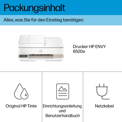 HP ENVY 6520e, Multifunktionsdrucker, 3 Monate gratis drucken mit HP Instant Ink inklusive, Drucken, Kopieren, Scannen, Mobiler Faxversand, Wi-Fi, Automatischer Vorlageneinzug, Touchscreen